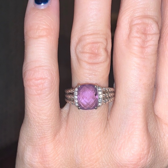 David Yurman Jewelry - David Yurman Amethyst and Diamond Ring